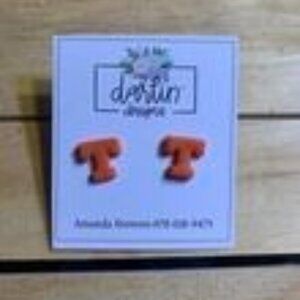 Handmade Clay University of Tennessee Earrings